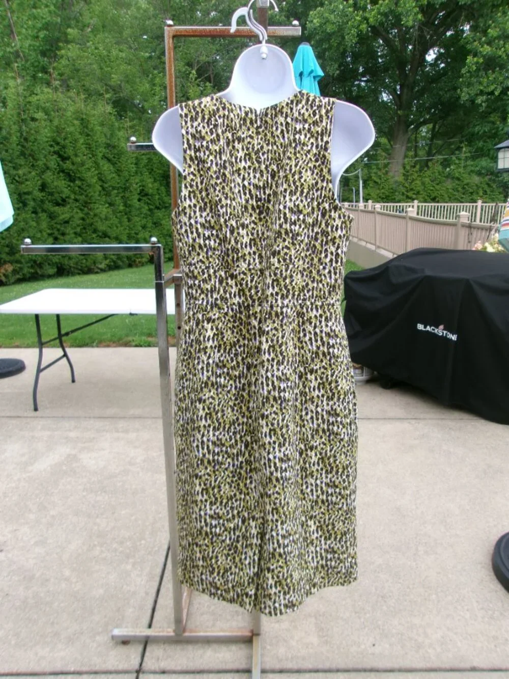 NWOT J.CREW GREEN BLACK ANIMAL PRINT DRESS 10